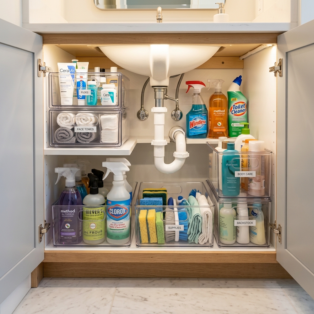 The Complete Guide to Bathroom Under-Sink & Linen Closet Organization