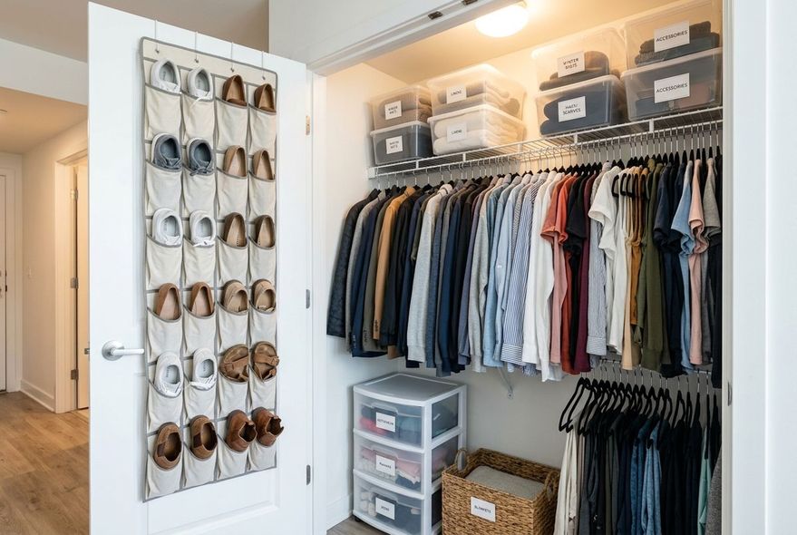 How to Organize a Rental Closet Without Drilling