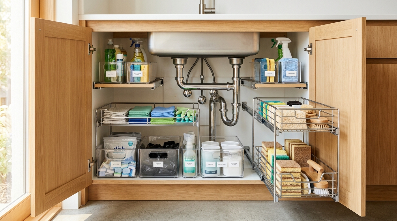 Under-Sink Kitchen Storage Hacks