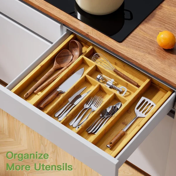 Expandable Bamboo Drawer Organizer