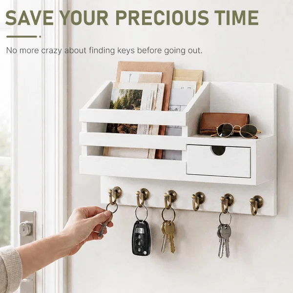 Decorative Key Holder & Mail Organizer