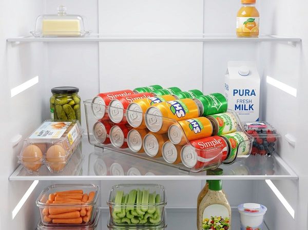 SimpleHouseware 2-Tier Clear Can Dispenser Organizer Bin