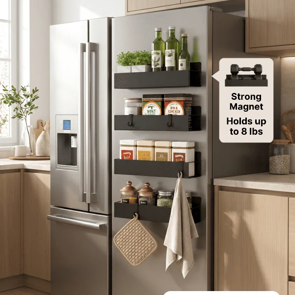 Magnetic Refrigerator Spice Rack Organizer