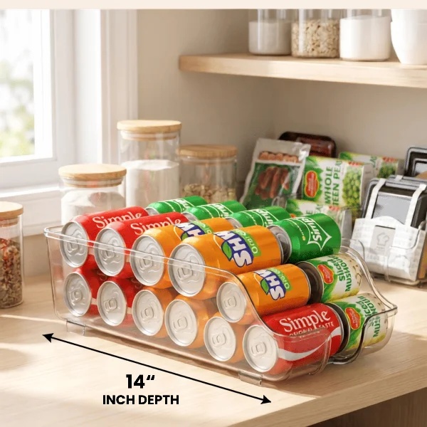 SimpleHouseware 2-Tier Clear Can Dispenser Organizer Bin