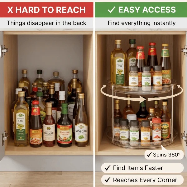 LAMU 360° Rotating Pantry Lazy Susan Turntable