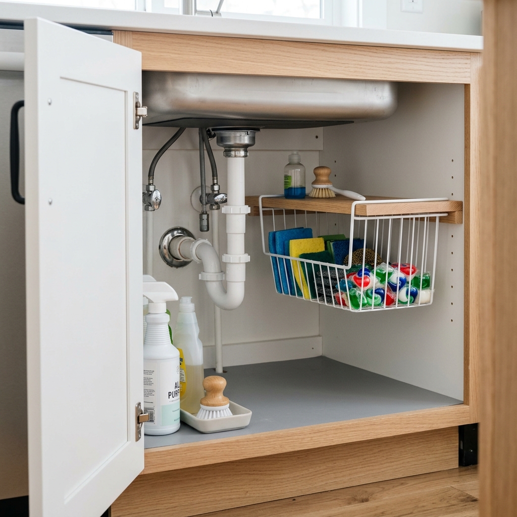 AmonHouseware Under-Shelf Wire Storage Basket
