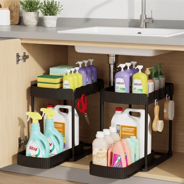 2-Tier Under Sink Sliding Organizer